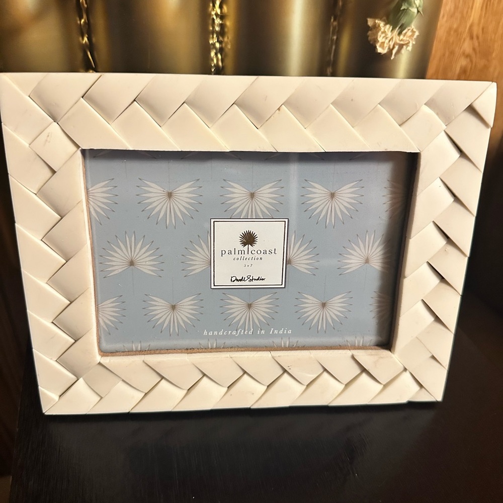 White Woven Ivory Picture Frame 5x7